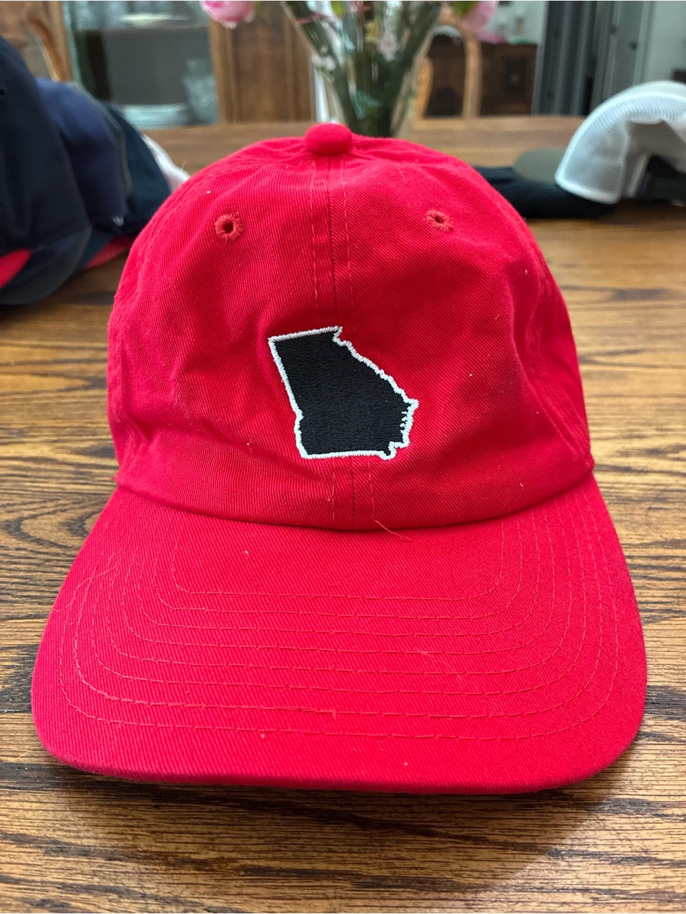 State traditions Red Georgia Outline Baseball Cap